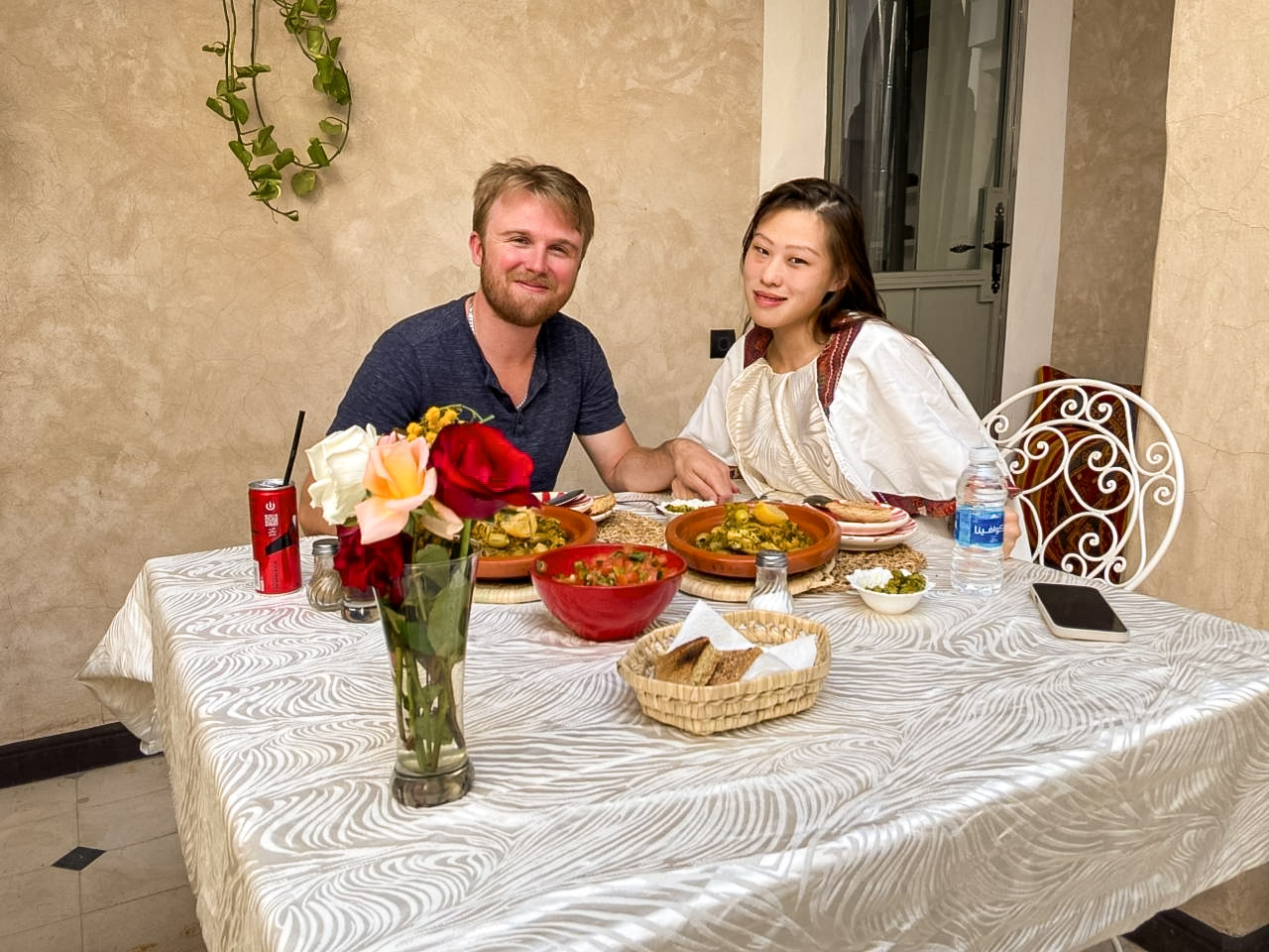 couple enjoying moroccan lunch at luxury riad marrakech.jpg